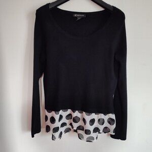 Inc Black Polka-Dot Sweater